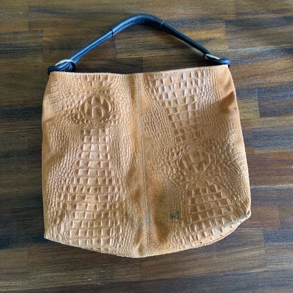 Brown leather shoulder bag